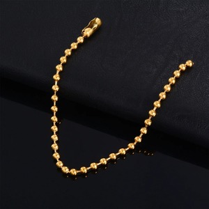 Pulsera de Cuentas Redondas Color Dorado, Cadena de <span class=keywords><strong>Bolas</strong></span> de Acero Inoxidable de 1.5mm-4.0mm, Tobillera de Moda, Joyería Apilable <span class=keywords><strong>para</strong></span> Mujeres y Hombres - Product Image 4