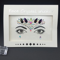 Autocollant de tatouage temporaire en cristal pour le visage et le corps, bijoux fantaisie sirène en strass pour festivals, vente en gros