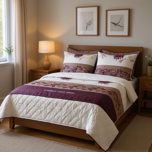 Juego de Edredón King Size Ruby de 7 Piezas con Bordado Floral, Estilo Clásico, para Todas las Temporadas - Product Image 2