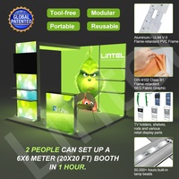 Stand d'exposition modulaire en aluminium sur mesure avec caisson lumineux LED sans cadre en tissu pour salon professionnel