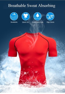 Magliette Sportive Personalizzate da Uomo con Collo Tondo, <span class=keywords><strong>T</strong></span>-<span class=keywords><strong>Shirt</strong></span> da <span class=keywords><strong>Palestra</strong></span> Stampate su Misura all'Ingrosso, Maglia Compressiva con Logo - Product Image 2