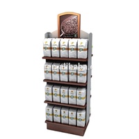 Présentoir en bois pour sachets de thé, boîte à thé sur pied, plateau rotatif pour magasin de détail, personnalisé, 1 pièce