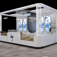 Service de conception intérieure de kiosque à café entièrement personnalisé, fabrication de mobilier de comptoir et de stand de café pour centre commercial