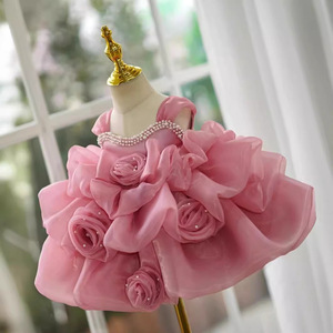 Vestido de Princesa para el Primer Cumpleaños del Bebé, Vestido Nuevo para Bebé, Color Arena, Verano - Product Image 4
