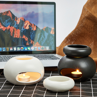 Brûleur à cire et à huile en céramique élégant, fait main, portable, 2 en 1, coffret cadeau pour la décoration de la maison