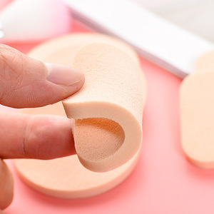 Éponge de maquillage Soumei Hidemi, forme irrégulière, synthétique, lavable, pour usage sec et humide, tampon nettoyant pour le visage - Product Image 4
