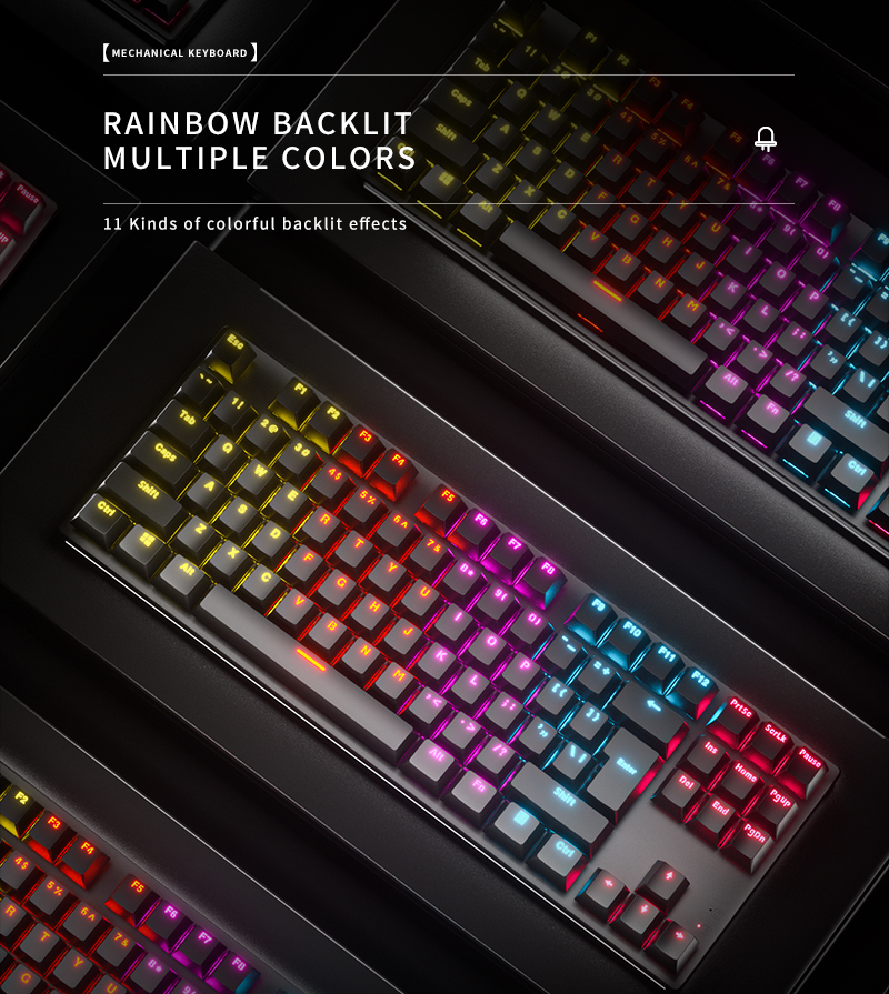 Factory direct 60% mini 64 keys wireless keyboard Pudding keycaps rbg mechanical gaming keyboard for laptop PC