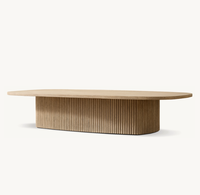 Table basse ovale en bois de style américain Table basse en chêne de luxe