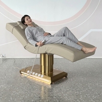 Table de massage électrique moderne réglable en hauteur avec revêtement en cuir PU, 3 moteurs, pliable, pour salon, spa et atelier