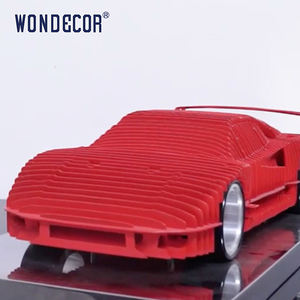 WONDECORモダンアブストラクトアートスポーツカーF40ステンレス鋼車の彫刻 - Product Image 3