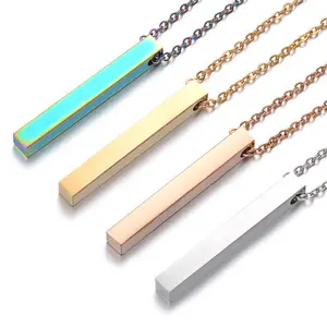 Bibelpossibilité — collier en forme de barre verticale avec Logo personnalisé, bijoux Long avec nom, 3D