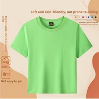 210g Zwaar Katoenen Kinder T-shirt Korte Mouwen Effen Blank Unisex Peuter Tee 12 Kleuren Aangepast Logo Zomer Babykleding Groothandel