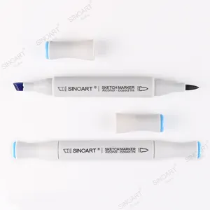 SINOART 도매 216 컬러 OEM 특수 스케치 마커 소프트 브러쉬 소프트 브러쉬 팁 더블 애니메이션 스케치 마커 펜