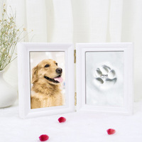 Cadre photo imprimé de pattes pour animaux de compagnie Kit de fabrication d'empreintes de pattes et affichage de photos pour chats et chiens Pawprint Memorial Gift for Pet Owner