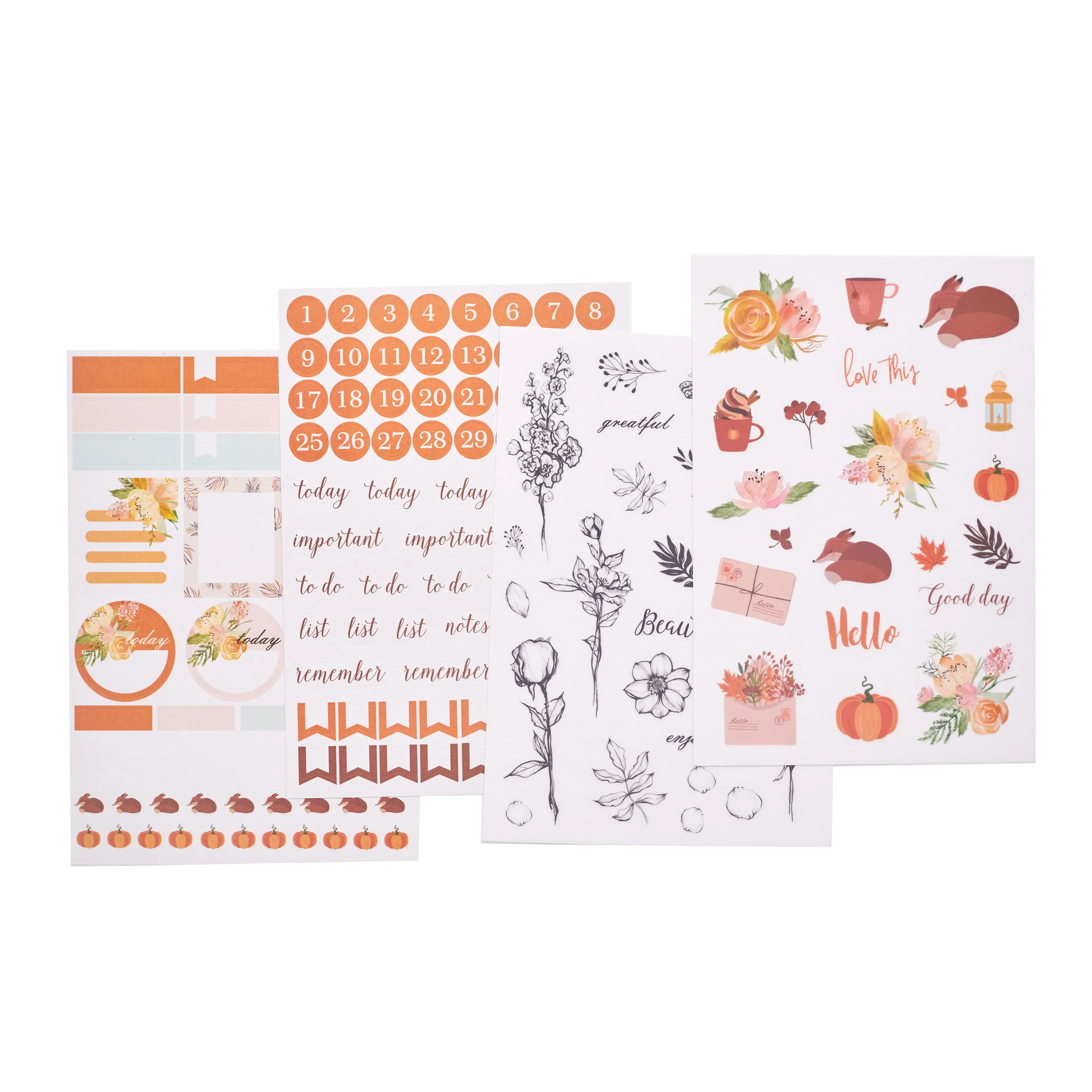 Customized halloween pumpkin daily weekly paper planner stickers sets for Scrapbooking