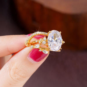 Anello di fidanzamento Q681 in oro rosa con diamante ovale naturale per donna, colore D, gioiello con diamante bianco. - Product Image 6