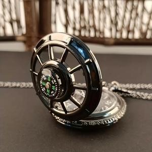 <span class=keywords><strong>Montre</strong></span> <span class=keywords><strong>à</strong></span> pendentif rétro creux avec chaîne de collier cadran ciel étoilé demi-<span class=keywords><strong>chasseur</strong></span> <span class=keywords><strong>montre</strong></span> de poche <span class=keywords><strong>à</strong></span> quartz avec boussole - Product Image 6