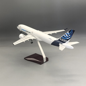 Modelo de Avión de Resina a Escala 1/100 de 38 cm del Prototipo de la Aerolínea Airbus <span class=keywords><strong>A220</strong></span>-<span class=keywords><strong>300</strong></span> con Luces LED y Tren de Aterrizaje - Product Image 4