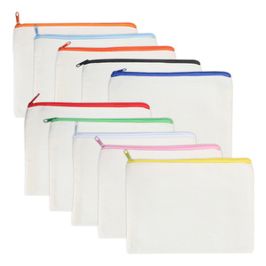 Grands sacs à fermeture éclair portables en toile de coton, élégants et tendance, pour loisirs créatifs, pochettes, trousses à crayons, motif alphabet, pour maquillage et cosmétiques - Product Image 1