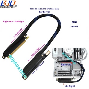 90 độ Angled <span class=keywords><strong>PCIe</strong></span> 16X PCI-E 4.0 X16 <span class=keywords><strong>Card</strong></span> đồ họa GPU Riser mở rộng cáp bện lưới 0.4m 0.5M 0.6m 0.8m cho ai máy chủ - Product Image 4