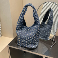 Trendige Vintage Nieten-Verzierte Y2k Punk Damen Sommer Mode Kleine Schultertasche Polyester Bucket Designer RFID-Verschluss