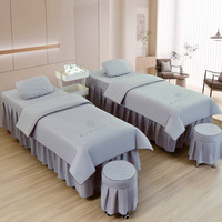 Lot de 4 housses de lit pour salon de beauté, douces, confortables et respectueuses de la peau, pour toutes les saisons, linge de lit pour table de massage, idéal pour les centres de santé et la TCM, personnalisable