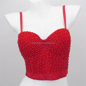 Novance Desi Girl-vestido Sexy con cuentas <span class=keywords><strong>de</strong></span> diamante, Bralette <span class=keywords><strong>de</strong></span> pico profundo, Top corto, Ropa <span class=keywords><strong>de</strong></span> noche, Corsés, sujetador Para Mujer, Juvenil - Product Image 2