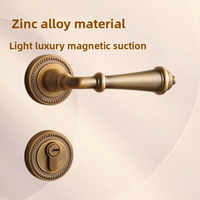 Ensemble de poignées de porte en alliage de zinc, style français antique rétro, haut de gamme, silencieux, mécanique, pour portes en bois, idéal pour hôtels