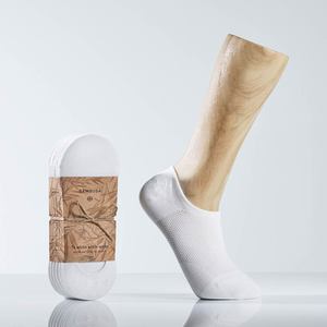 Hot Selling Breathable Cooldry Custom Logo Bamboo Fiber <strong>Socks</strong> <strong>Men's</strong> <strong>White</strong> Black Charcoal Mesh No Show Low Cut <strong>Socks</strong> for Summer - Product Image 3