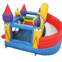 Château gonflable familial WOLONG, petit, durable, en PVC, facile à installer, capacité 5 enfants, aire de jeux pour enfants, jardin.