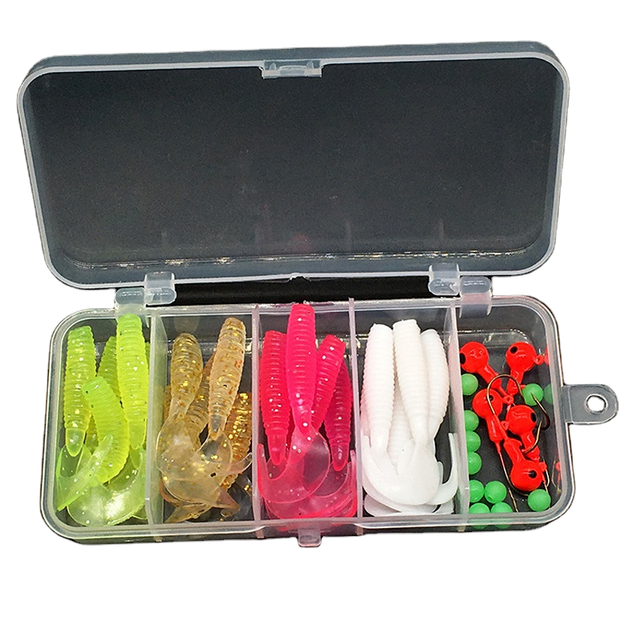 Factory-Sold 36-Piece Root Fishing Bait Set Soft Worm Jig Head PVC Metal Ocean Boat Fishing Lures Kit for Lake Marlin Target