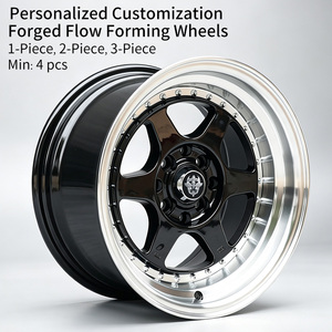 Jantes Flowtone, jantes en alliage de rechange 4x100/108 4x100/114.3 pour voitures, jantes de voiture en alliage de 15 pouces avec rivets en stock, homologuées DOT/TUV - Product Image 2