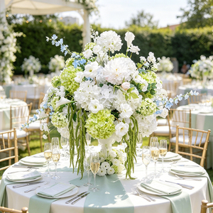 Flores Artificiales DKB, Bola de Flores Personalizada para Boda, Bola de Flores Blancas de Seda de Alta Gama para Decoraciones Festivas de Bodas y Fiestas - Product Image 1