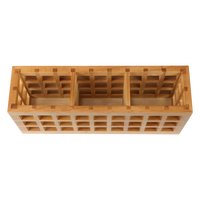 Organisateur de bureau en bois naturel avec plusieurs compartiments, porte-stylos, porte-crayons, porte-ciseaux pour la maison et le bureau