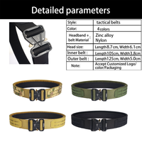 Towyelorn Sangle de sécurité réglable 5 cm, ceinture tactique robuste en nylon pour le sauvetage, boucle en alliage à verrouillage automatique, détection par aiguille, 125 cm