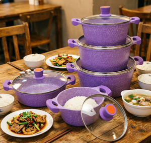Ensemble de 10 pièces de casseroles, faitouts, poêles à frire et poêles à sauter en aluminium moulé sous pression Zunke - Product Image 4