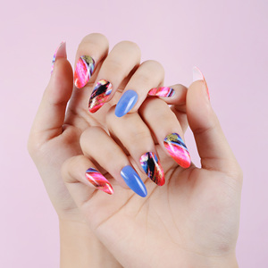 Nouveaux <span class=keywords><strong>faux</strong></span> <span class=keywords><strong>ongles</strong></span> à presser en <span class=keywords><strong>gel</strong></span>, longs, faits main, de qualité salon, forme cercueil, style French, pour marque privée - Product Image 4