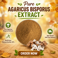 Polysaccharides de Champignons Purs 30% 50% Ingrédient Naturel pour Compléments Alimentaires Extrait de Poudre d'Agaricus Bisporus