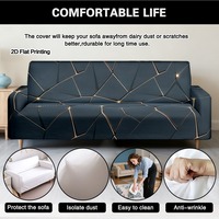 Günstige Sofabezüge mit Goldener Linien-Geometrie, Dehnbarer Staubschutz für Sofas