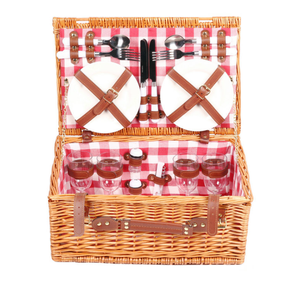 Panier de rangement pour pique-nique fait main Panier de pique-nique en osier avec doublure - Product Image 2