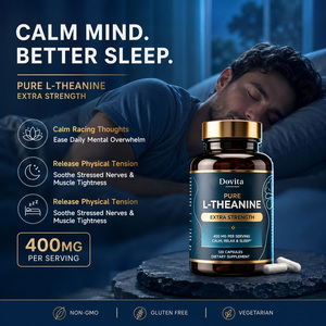 Cápsulas de L-Teanina con Fórmula Personalizada OEM, 400 mg, Calma Natural, Sin Hábito, Ayuda para Dormir, 180 Cápsulas, Suplemento Dietético Vegano - Product Image 3