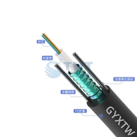 Cable de Fibra Óptica Monomodo Aéreo GYXTW para Exteriores, 24 Núcleos, G.652D, con Cubierta de PE, Garantía de 10 Años, 3 km/rollo