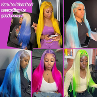 Pelucas de Cabello Humano con Encaje Completo 13x6 HD Transparente, Pelucas Rubias Miel 613 para Mujeres Negras, Pelucas con Encaje Frontal 13x4 Lisas