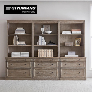 Retro <strong>French</strong> Simple Wall-mounted Large Wood Bookcase with 3 <strong>Shelves</strong> for Living Room and Bathroom Storage &amp; Display - Product Image 1