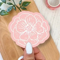 Cartes de remerciement en papier artistique en forme de fleur, esthétique rose, inserts pour commandes de petites entreprises, cartes d'appréciation, décorations pour emballages de boutiques en ligne