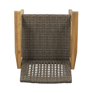 5-Piece Modern Design Water Resistant Patio <b>Dining</b> Set 63" Slatted <b>Table</b> & 4 Acacia Wood & PE <b>Rattan</b> Chairs for Patio Garden - Product Image 6
