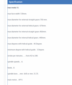 Máquina Formadora de Engranajes Industrial para Corte de Dientes de Precisión, Producción de Alta Eficiencia en Talleres de Fabricación de Metales Pesados - Product Image 5