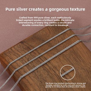 Collana a Catena Chopin JINSEO in <span class=keywords><strong>Argento</strong></span> 999 Placcato Oro, Unisex Minimalista per Uso Quotidiano - Product Image 4