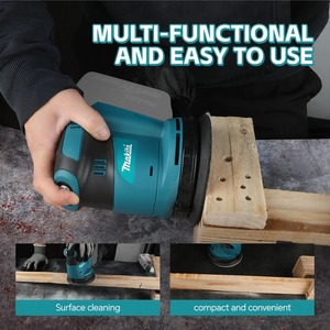 <span class=keywords><strong>Ponceuse</strong></span> orbitale aléatoire sans balais <span class=keywords><strong>Makita</strong></span> <span class=keywords><strong>18V</strong></span> alimentée par <span class=keywords><strong>batterie</strong></span> au lithium pour le travail du bois et la finition des surfaces - Product Image 4