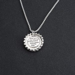 Retro Simple <b>Titanium</b> Steel Geometric Coke Bottle Cap Shaped Pendant Necklace Silver Plated Unisex's Necklaces Fashion Jewelry - Product Image 4